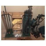 Golf Clubs And Caddy And Contents Of Picture