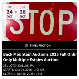 Back Mountain Auctions 2025 Fall Online Only Multiple Estates Auction