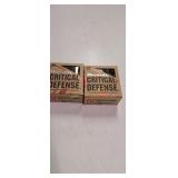 Two Boxes 9 Mm Critical Defense Ammo