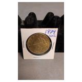 1874 Liberty $20 Gold Piece