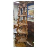 Antique Victorian Corner Shelf 76 In Tall
