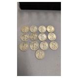 13 Walking Liberty Half Dollars And Various Dates