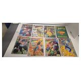 Vintage Superman comic books as shown