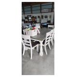 White Wash Dining Room Table With Eight Chairs 8