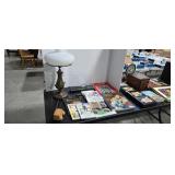 Art books desk lamp etc