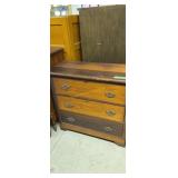 Antique Three Drawer Chest Of Drawers 35 In Long