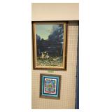 Large Oil Painting Of Cattlemen And Small Framed