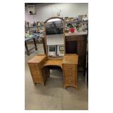 Vintage Rock Maple Vanity With Mirror
