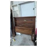 Antique Oak Double Bed With Rails