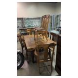 Antique Square Oak Table With Rope Turned Legs