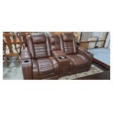 Leather Double Electric Recliner 74 In Long Like