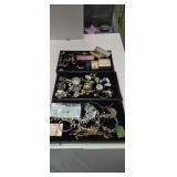 Three Tray Lots Of Costume Jewelry As Shown