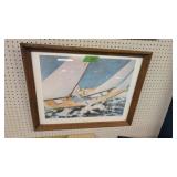 Louis Icart Signed Print Yachting 30 X24