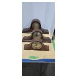 Three Vintage Mantle Clocks