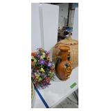 Large basket vase flower arrangement