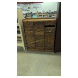 Large Oak Three Section File Drawer Cabinet 41 X47