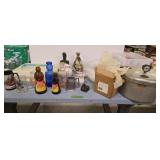 Bottles whiskey decanters bowling pins pressure