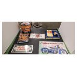 Harley-davidson And Budweiser Advertising Items