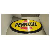 Pennzoil Oval Advertising Sign 30 In Long Plastic