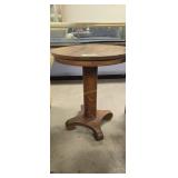 Antique Round Oak Table 24-in Diameter By 30 In