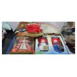 Vintage Barbie dolls and raggedy Ann dolls