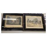 Pair Of Large Framed Early French Prints 25 X21