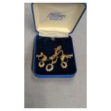 14K diamond and sapphire necklace with 14k