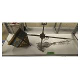 Lightning Rod With Leaded Glass Hanging Light