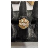Ladies 14k Gold Ring With Opals Missing One
