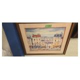 Print French Street Scene 31 X27