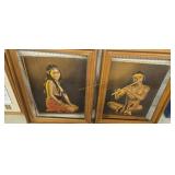 Pair Of Native American Oil Paintings On Canvas