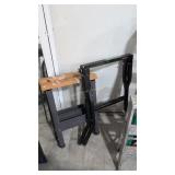 Sawhorses And Metal Folding Stand