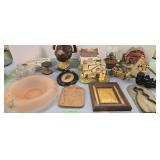 Antique Lamps Pink Depression Bowl Bottles Etc