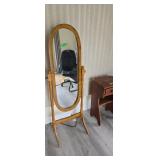 Vintage Oval Maple Dressing Mirror 56 In Tall
