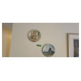 Pair Of Vintage Metal Plates 10 In Diameter