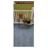 Flower Pots With Stand Located On Back Deck