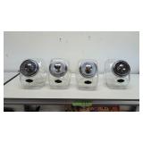 Four Vintage Glass Countertop Candy Display Jars