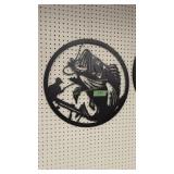 Metal Fishing Sign 22-in Diameter