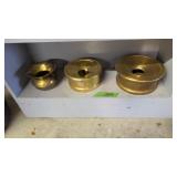 Three Brass Spittoons 6.5 Diameter 8-in Diameter