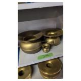 Three Brass Spittoons 2.5 In To 5.5 In
