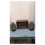 Vintage Radio With Memorex Speakers