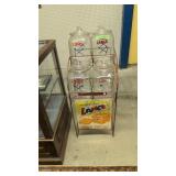 Vintage Lance Store Display Stand With Four Jars