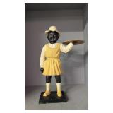 Cast Iron Negro Girl Waitress Figure 12 In Tall