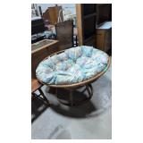Vintage Large Rattan Round Chair 44 In Diameter