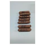 Seven Rolls Of Wheat Pennies 1941, 1944 D, 1945,