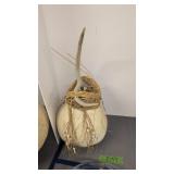 Handcrafted And Decorated Pot With Antler And