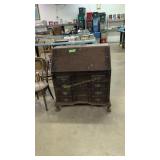 Mahogany Drop Front Ball And Claw Foot Desk