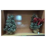 Pair Of Small Decorative Christmas Trees 28 In