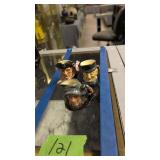 3 Miniature Royal Doulton Toby Mugs Night