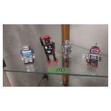 4 Toy Robots 3.5 In To 5 In Tall